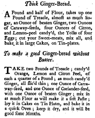 Mary Kettilby [41], Ginger-Bread Recipes, from A Collection Of Above Three Hundred Receipts In Cookery, Physick, And Surgery: For The Use Of All Good Wives, Tender Mothers, And Careful Nurses (1734).